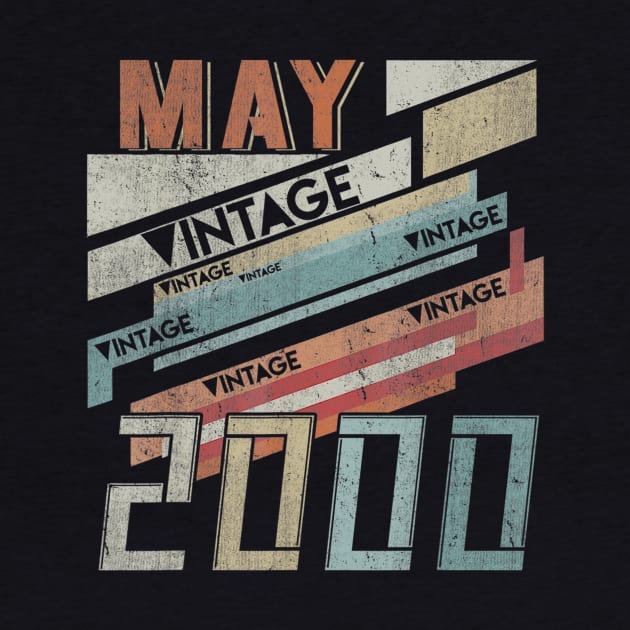 Born In MAY 2000 200th Years Old Retro Vintage Birthday by teudasfemales